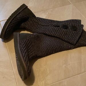 UGG Black Knit Winter Boots
